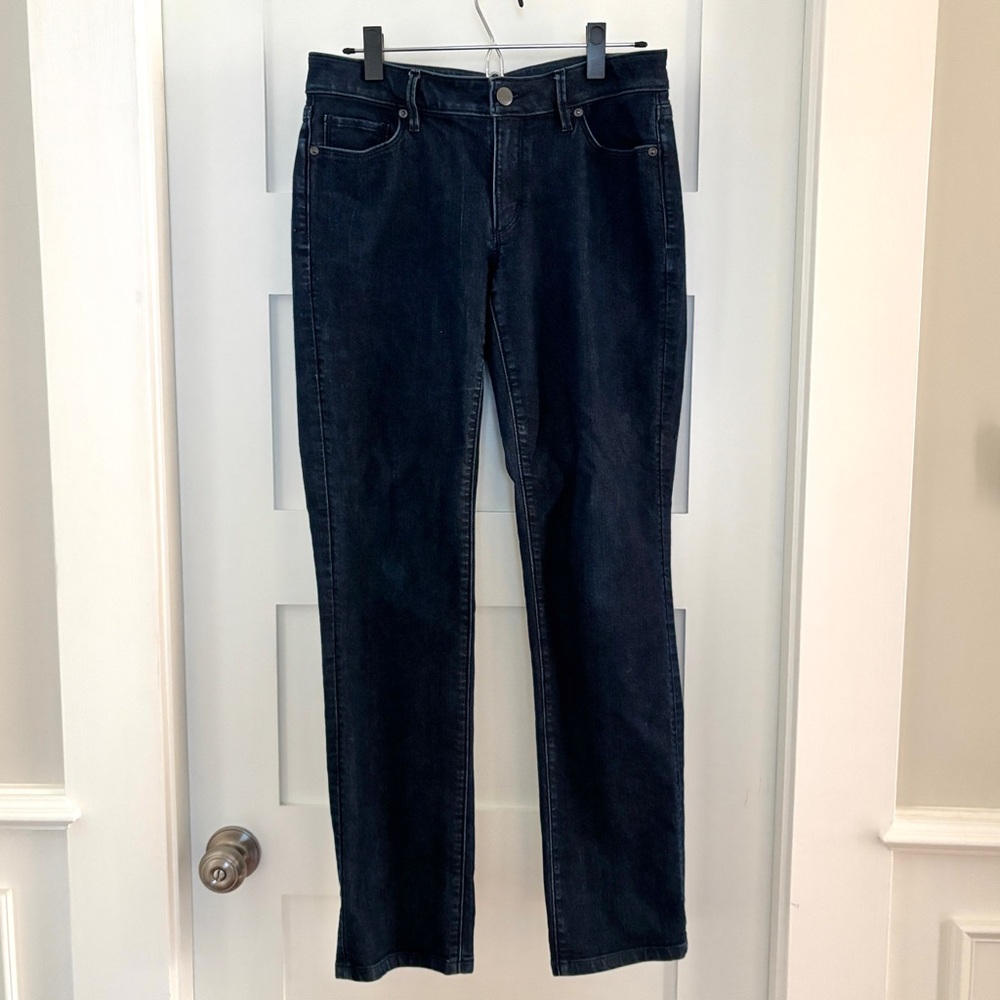 LOFT Dark Wash Curvy Straight Jeans
